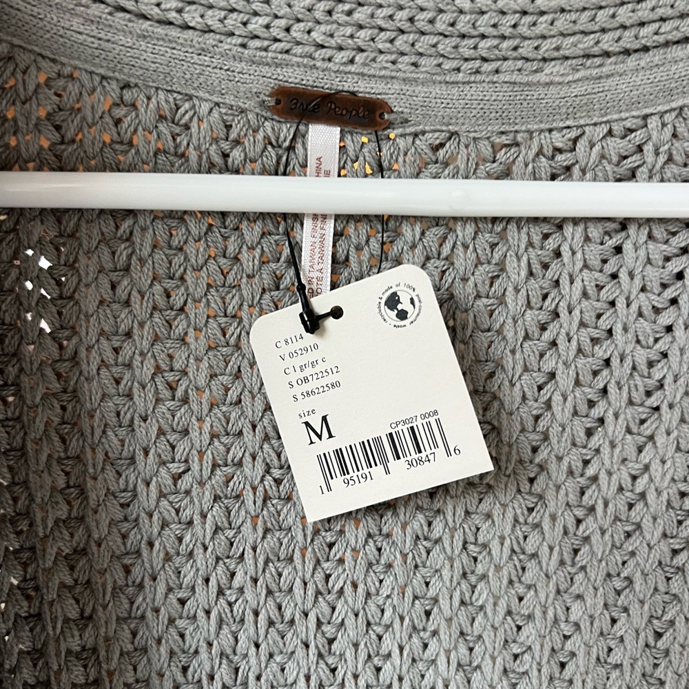 Free People Light Gray Women's Cardigan NWT